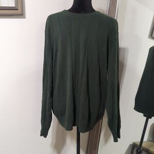 John Ashford Mens Sweater Green Casual Knit Crew Neck Pullover